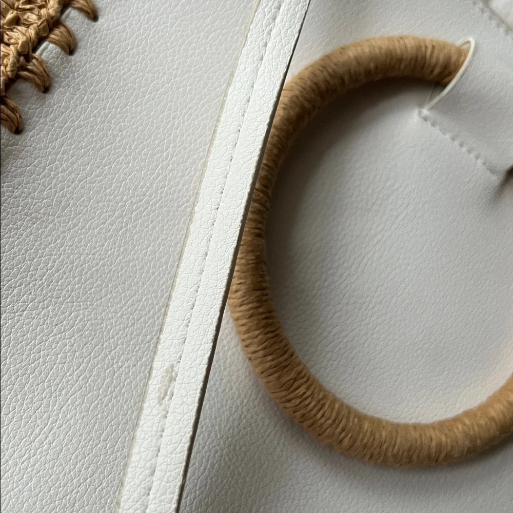 Zara White Crossbody Circle Handle Bag Boho - Picture 12 of 12